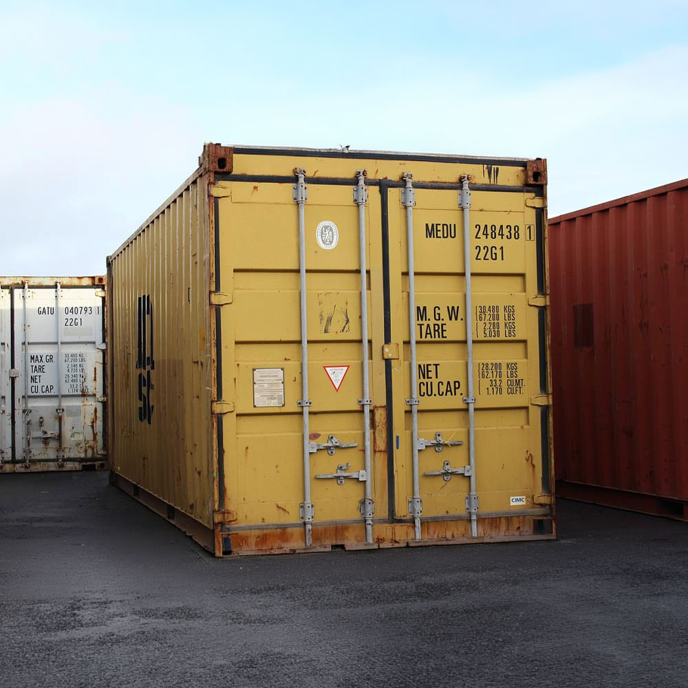 Shipping Container Sitting on storage lot in Dallas Fort Worth Yard All American Towing Container Moving