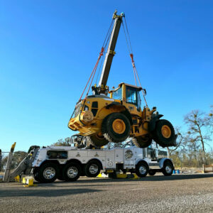 Heavy Duty Wrecker Lifting Construction Equipment to display our container lifting capabilities in DFW